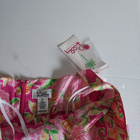 Vintage Lilly Pulitzer Y2K Umbrella Jungle Slathouse Rock Mini Dress Size 10 - Picture 11 of 11